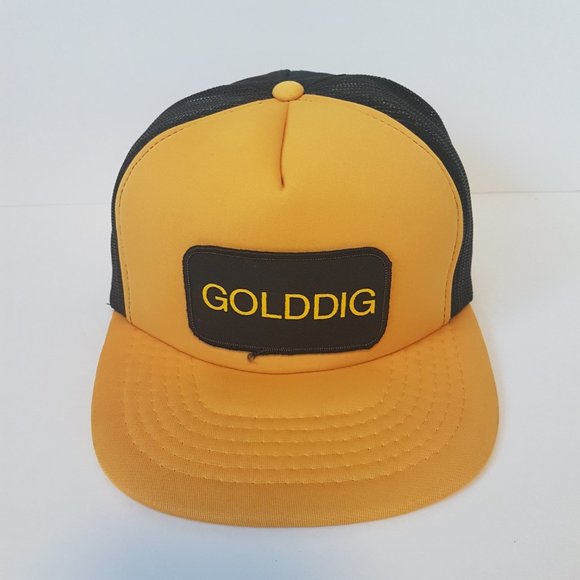 Vintage 80s GOLDDIG Hat Snapback Trucker Hat Classic Cap - Picture 2 of 14
